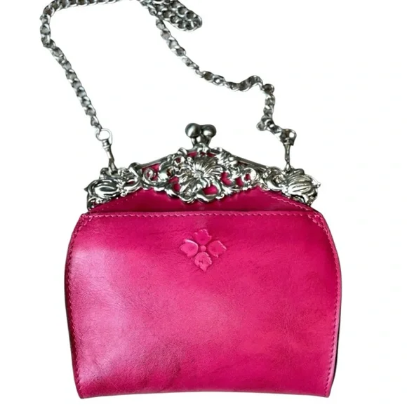 Patricia Nash Burnished Tooled Rosaria Frame Clutch Shoulder Bag Crossbody Pink - Picture 5 of 12